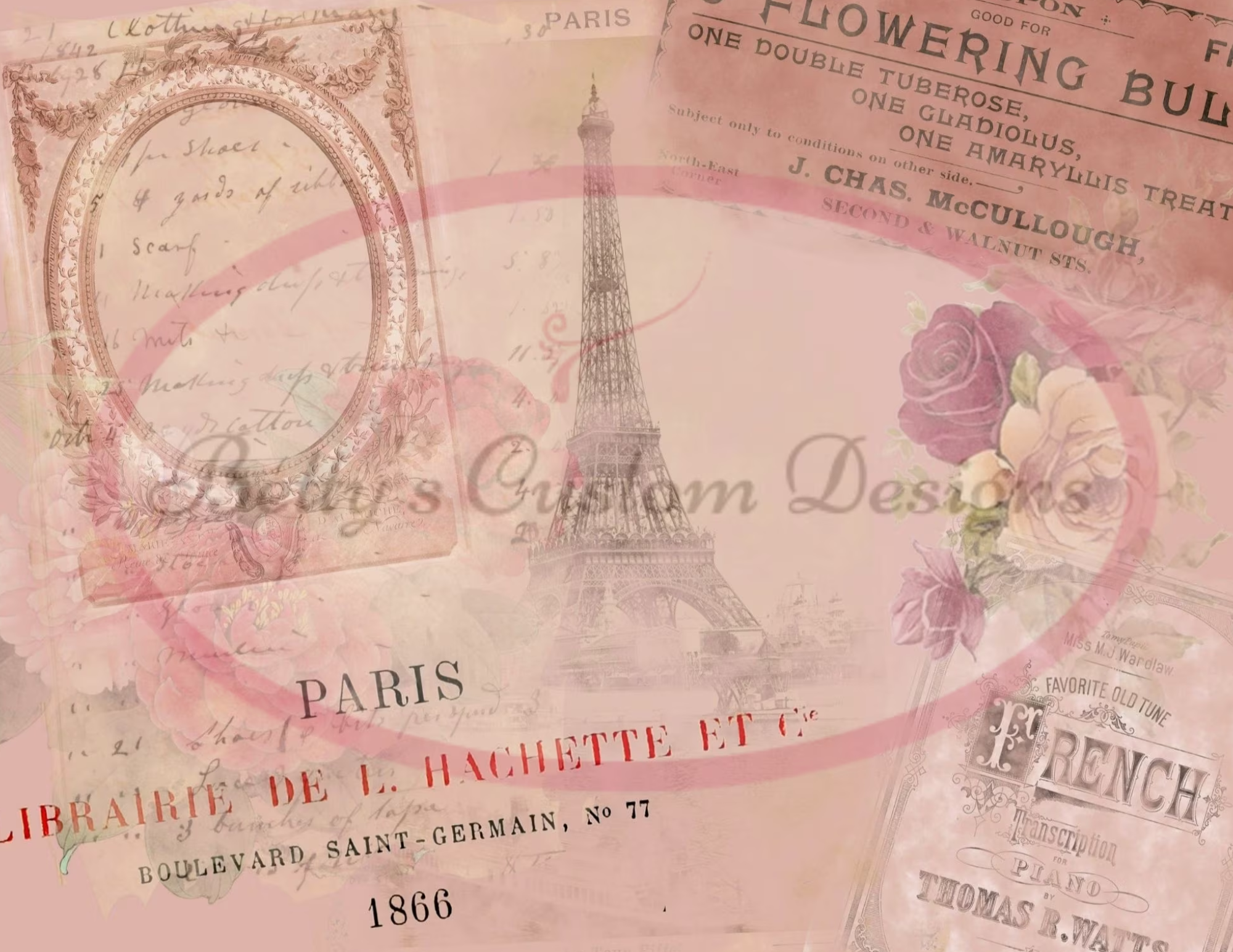 Parisian Dream Junk Journal Kit - Digital Paper Prints - Scrapbook - Vintage Books - Ephemera - Antique Paper - Journal Pages - Spring