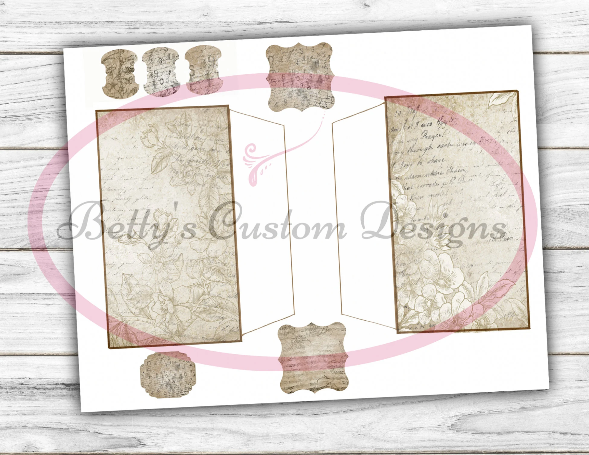 Color Me Vintage Mini Folio - Memories - Digital - Printable - Journal Cards - Digital - Vintage - Birds - Collage - Embellishment