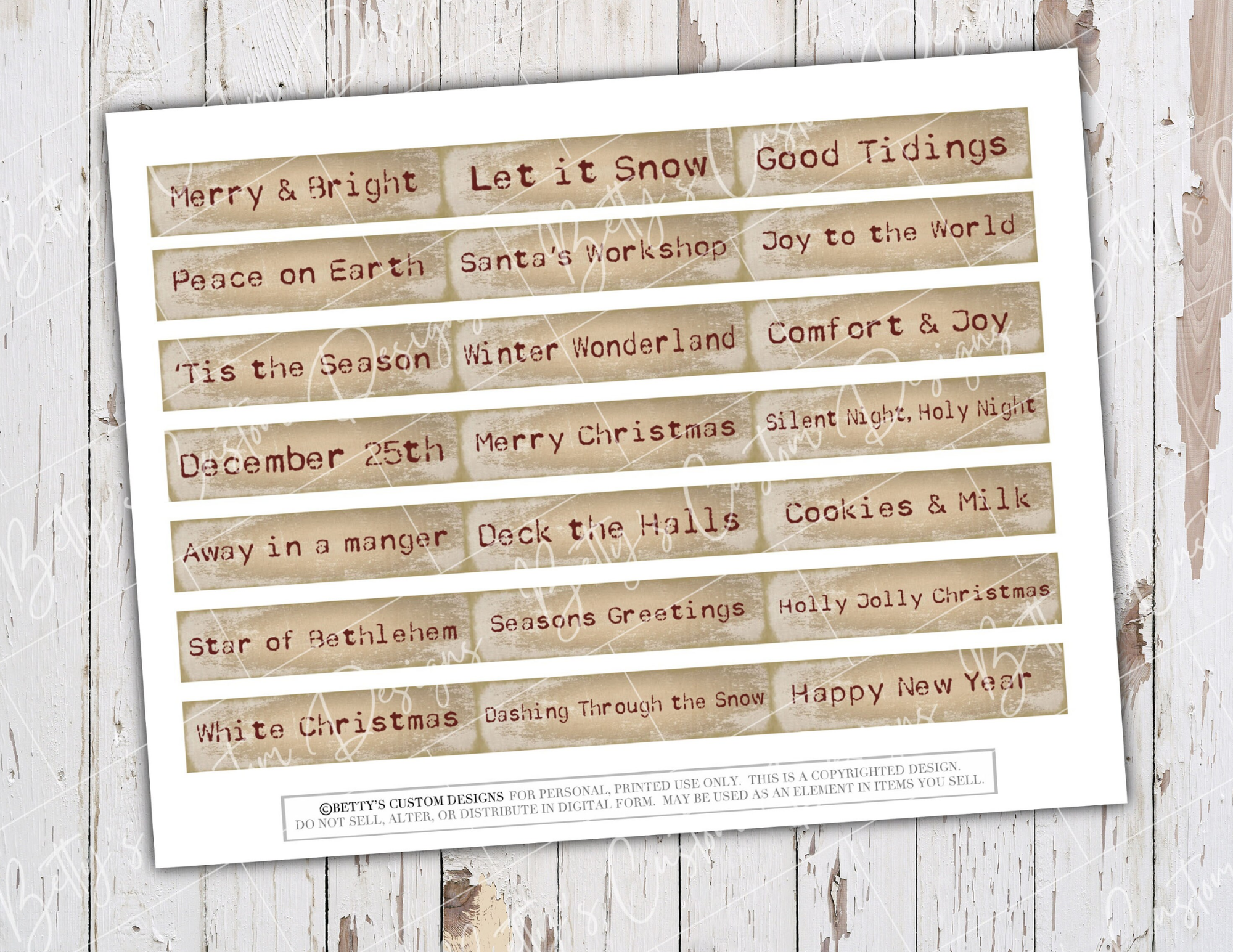 Red & Green Christmas Labels - Junk Journal Ephemera - Digital - Printable - Random Mix - Vintage Labels - Printable Labels