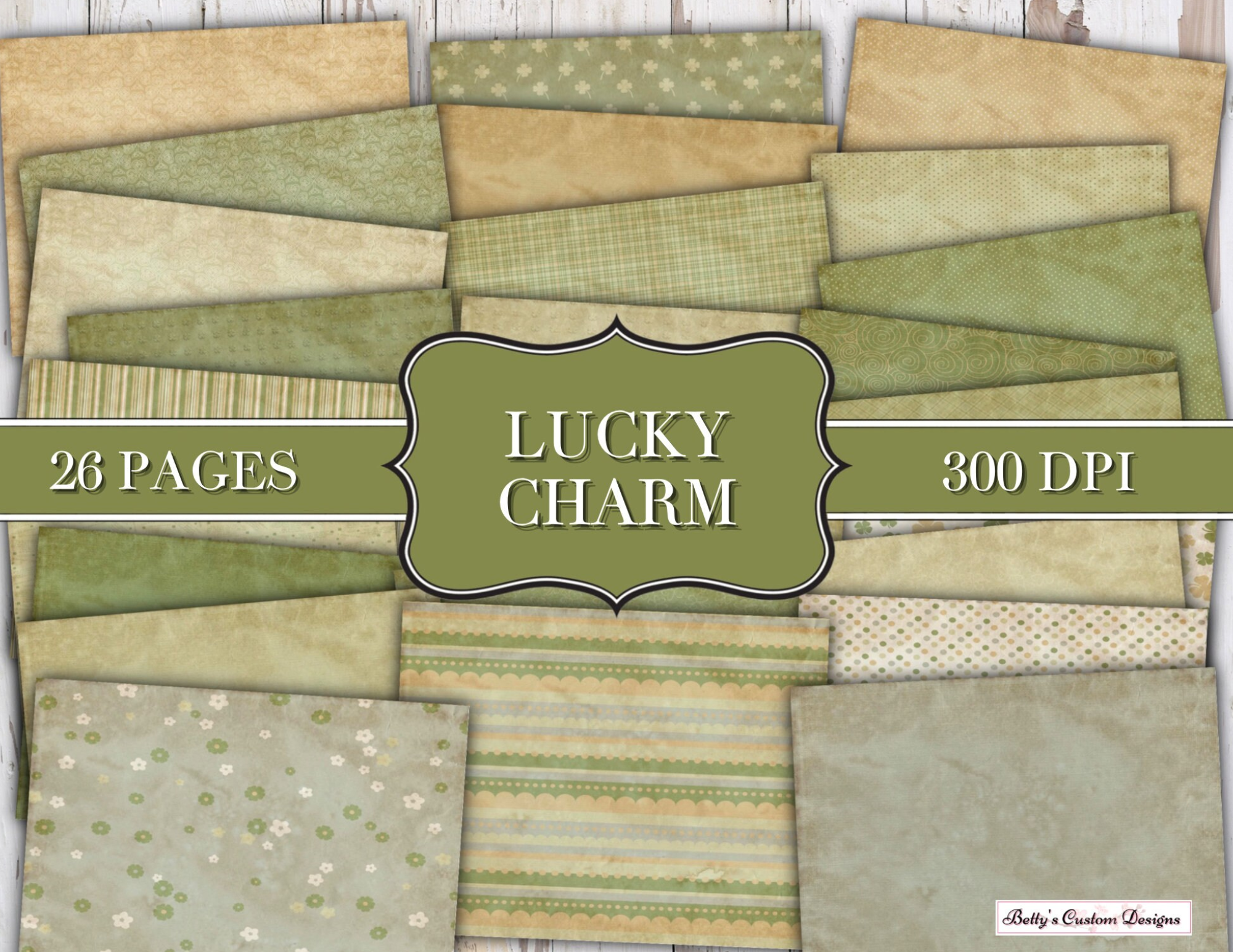 Lucky Charm - Junk Journal Kit - Digital Paper Prints - Scrapbook - Vintage Books - Ephemera - Antique Paper - Journal Pages
