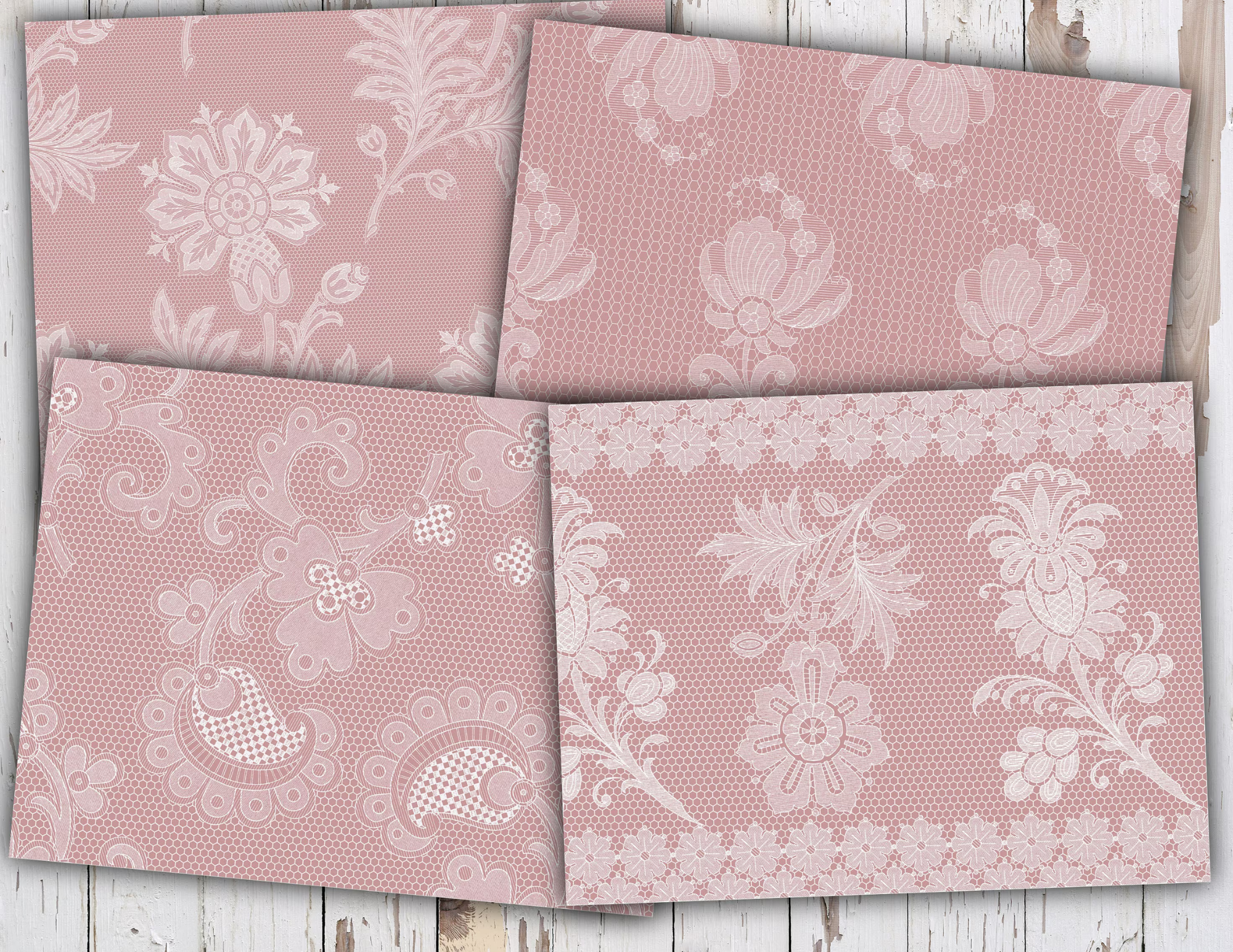 Seaside Lace Background Junk Journal Kit - Digital Paper Prints - Scrapbook - Vintage Books - Ephemera - Paper - Journal Pages