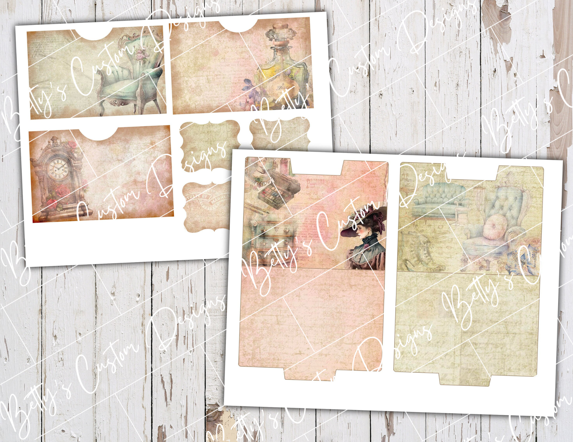 Victorian Romance - Junk Journal Kit - Digital Paper Prints - Scrapbook - Vintage Books - Ephemera - Antique Paper - Journal Pages