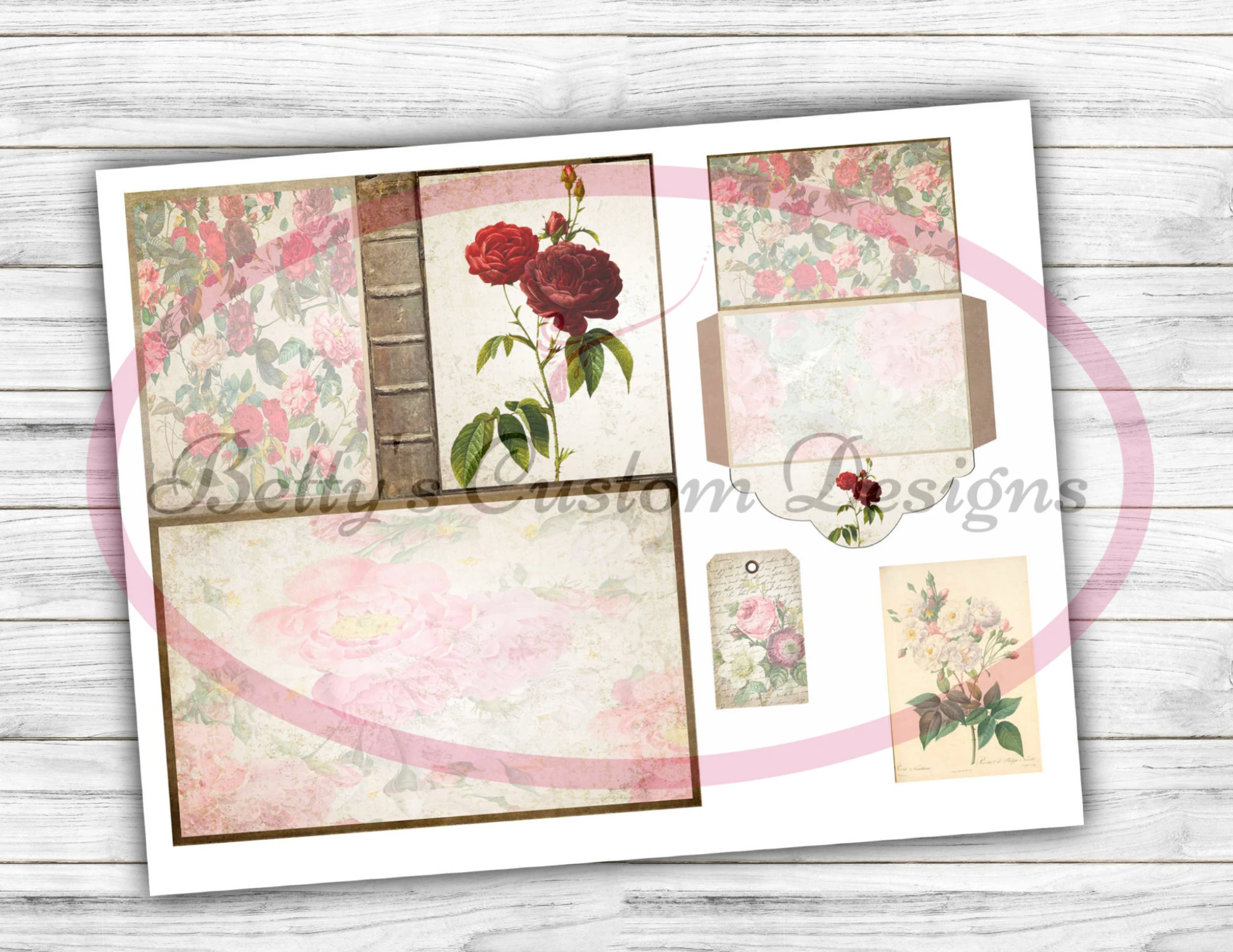 Vintage Florals Mini Journal Kit -  Digital Download - Full Journal Kit - Journal Template - Junk Journal - Printable - Gift Idea - ephemera