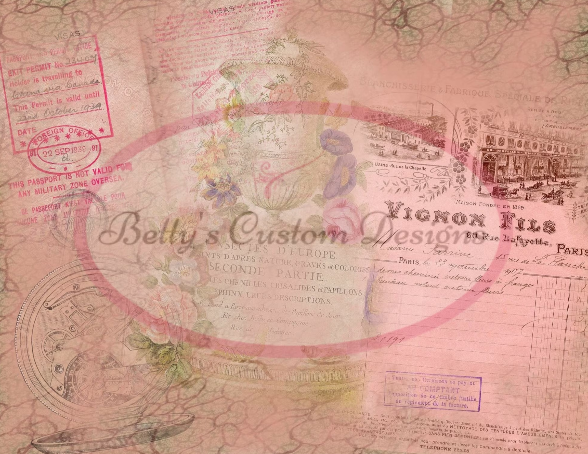 Parisian Dream Junk Journal Kit - Digital Paper Prints - Scrapbook - Vintage Books - Ephemera - Antique Paper - Journal Pages - Spring