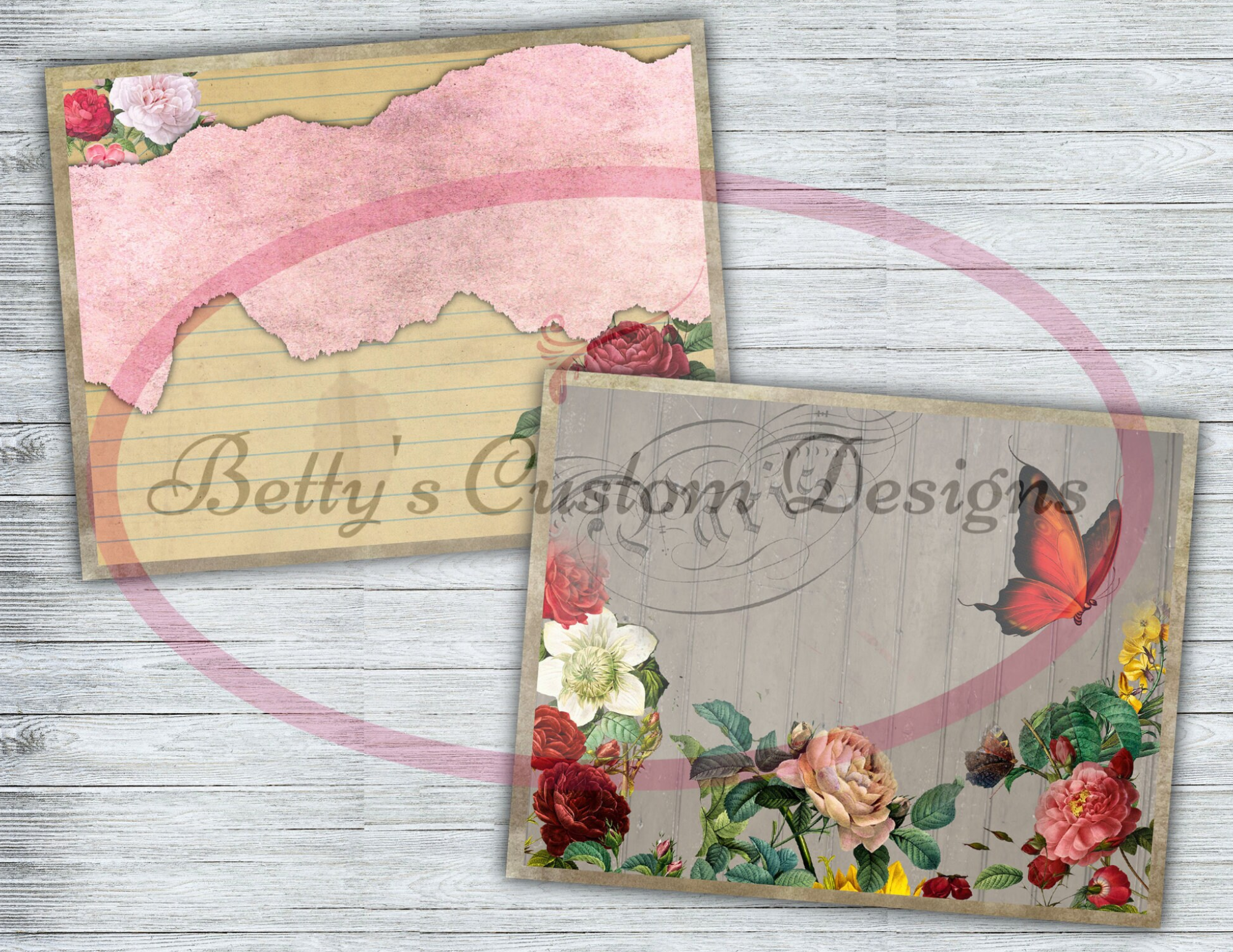 Belmont Junk Journal Kit - Digital Paper Prints - Scrapbook - Vintage Books - Ephemera - Antique Paper - Journal Pages - Spring