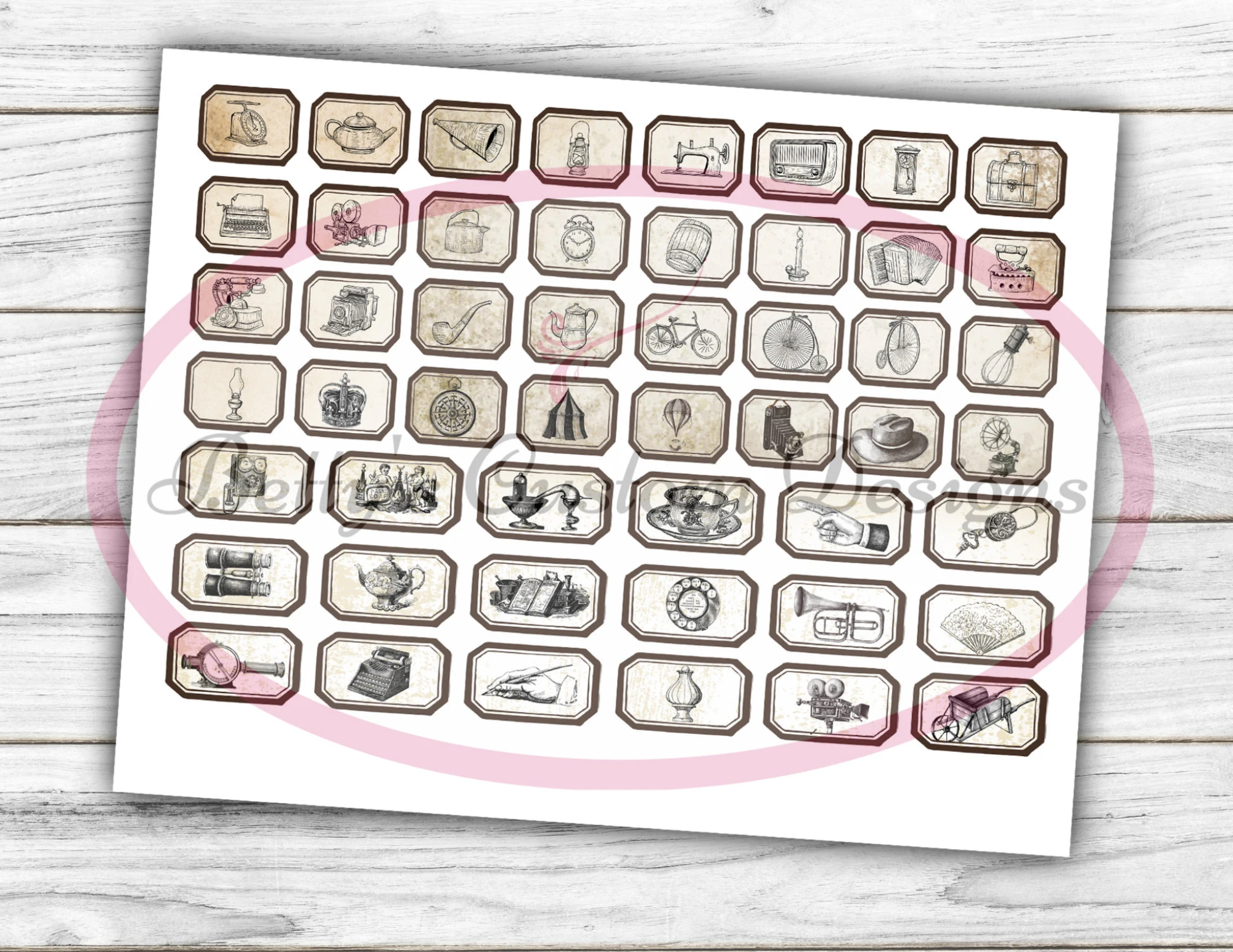Vintage Labels 2 - objects - Phrases - Typewriter Font - Printable - Ephemera - Junk Journal Label - Phrases - Journal Phrases