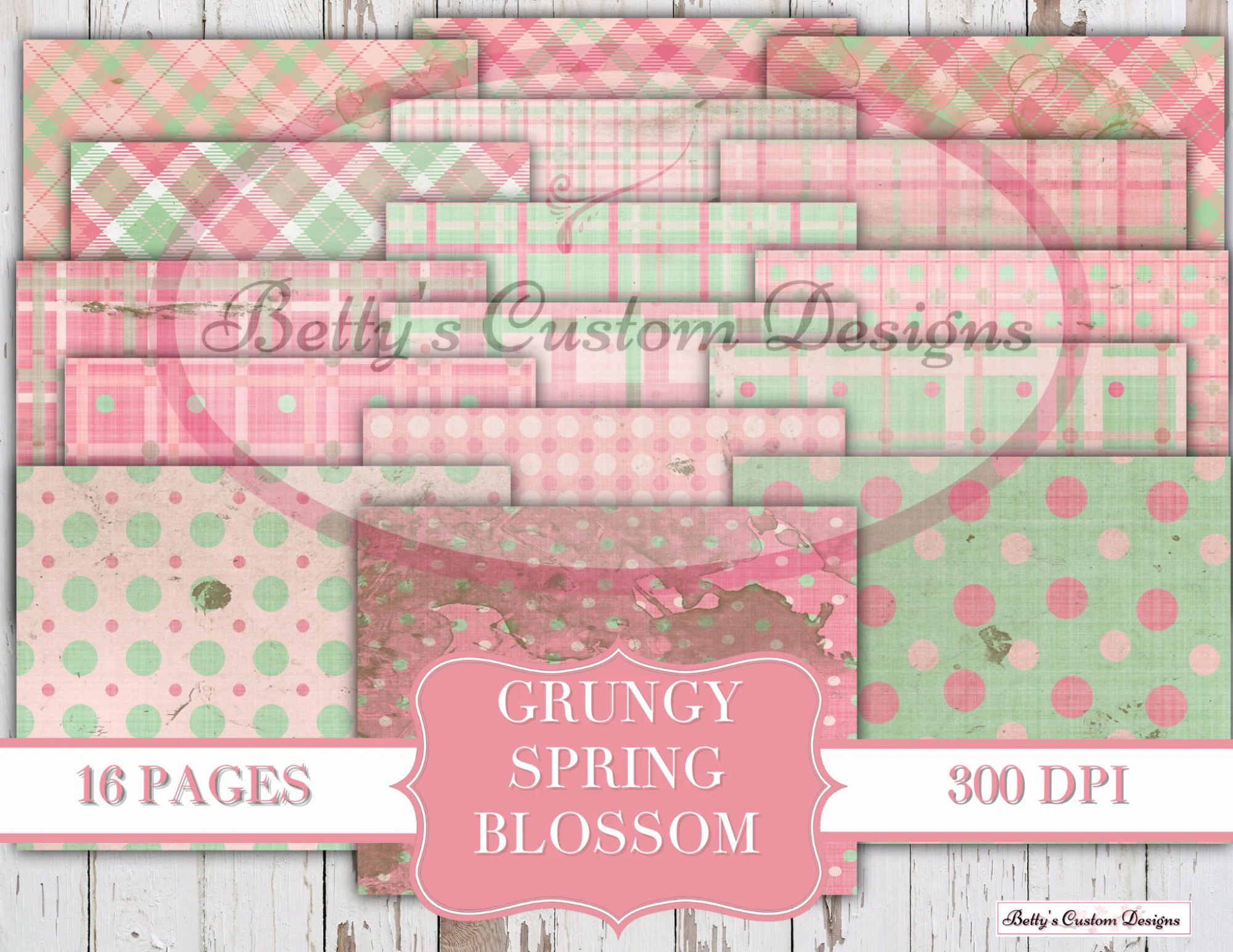 Grungy Spring Blossom Junk Journal Kit - Digital Paper Prints - Scrapbook - Vintage Books - Ephemera - Paper - Journal Pages - Spring