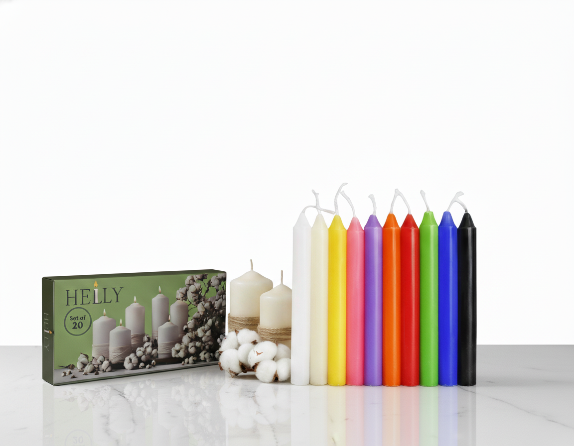 Multi colour Set of 20 Helly Candles
