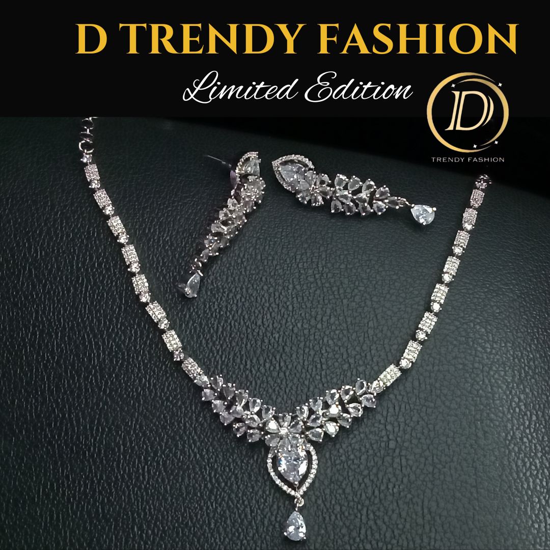 AD White Silver Jewelry Set