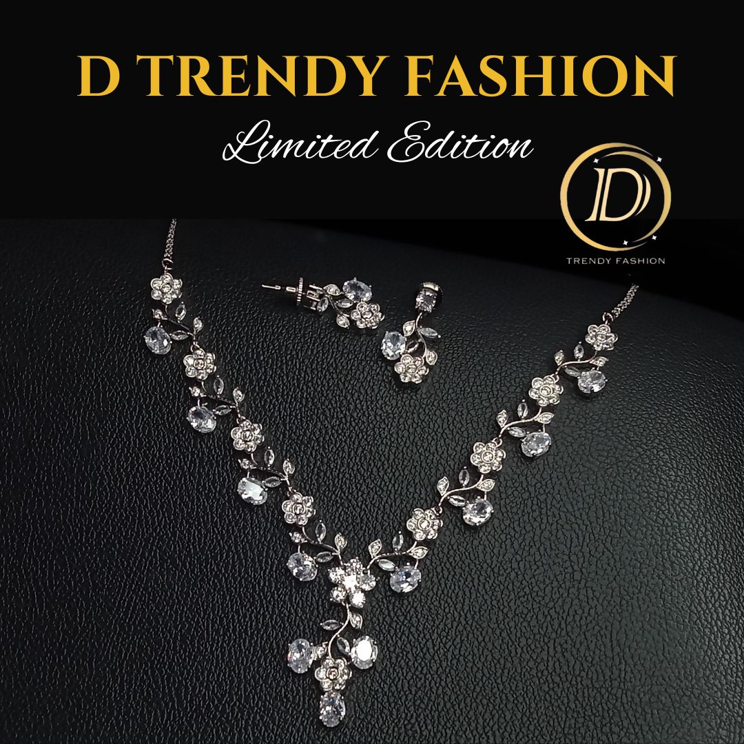 Elegant white silver AD Jewelry Set