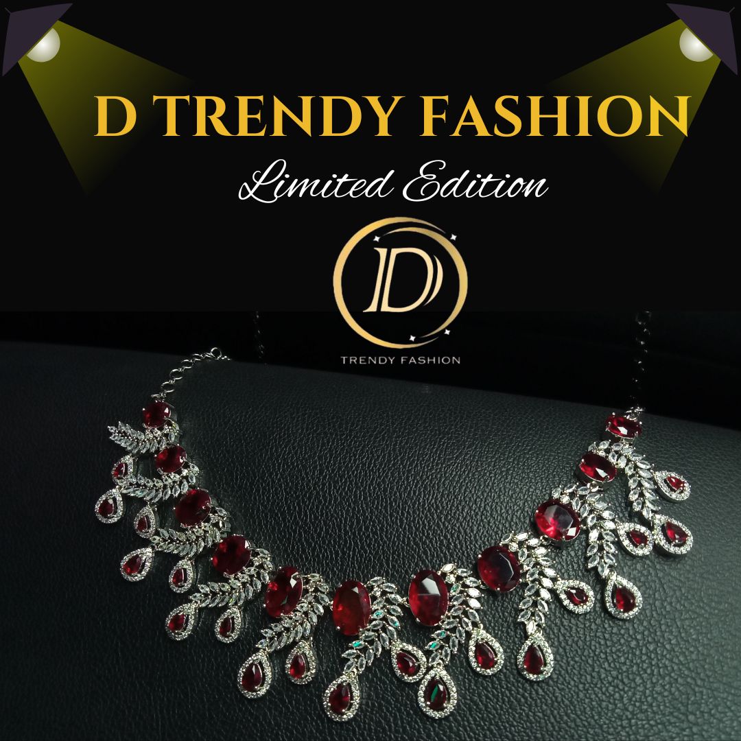 Elegant Red Ruby Statement Necklace