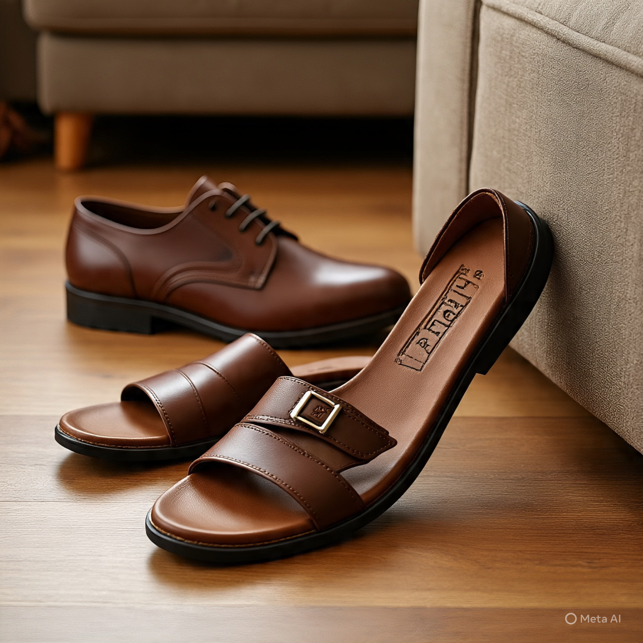 Brown Leather Shoes and Sandals