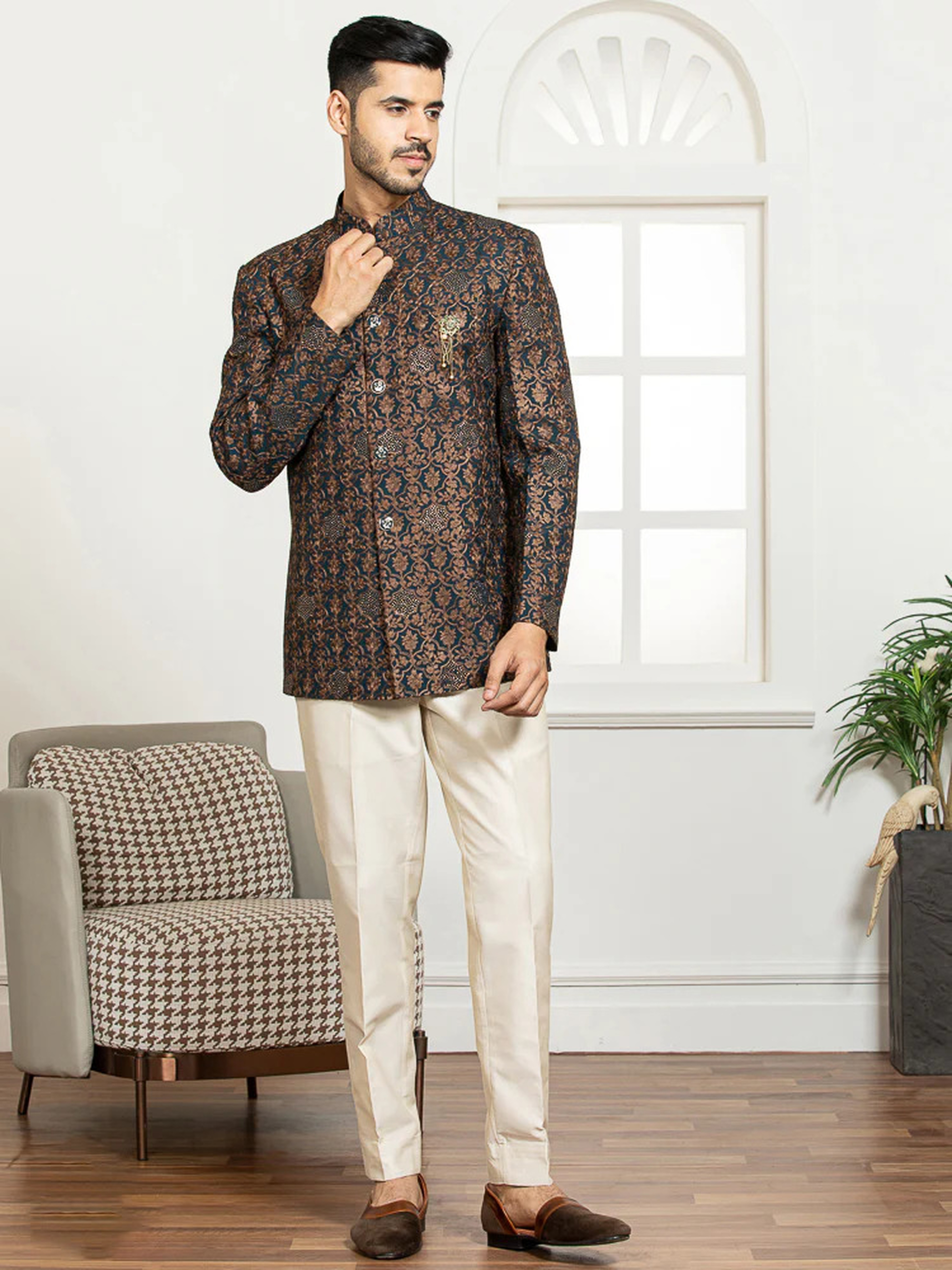 Men's Printed Sherwani Jacket