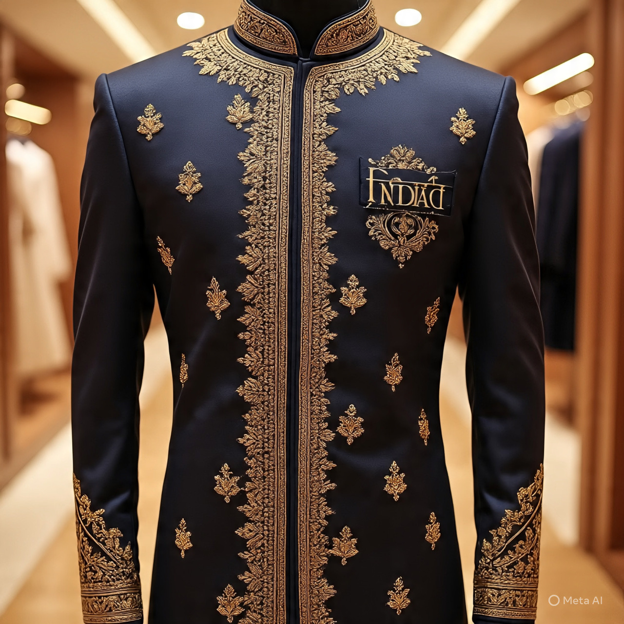 Royal Blue Embroidered Sherwani