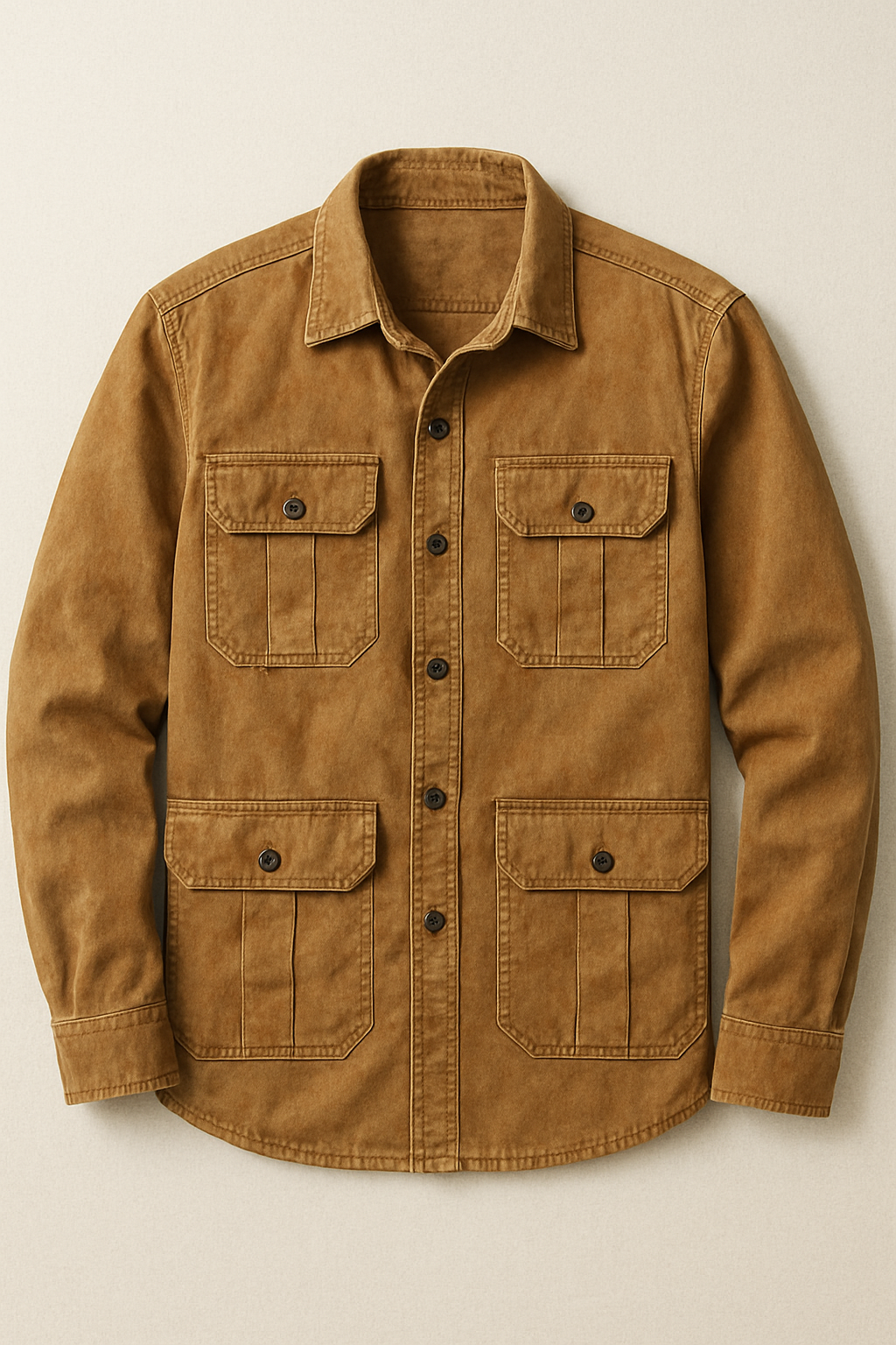 Men's Brown Utility Shirt Jacket