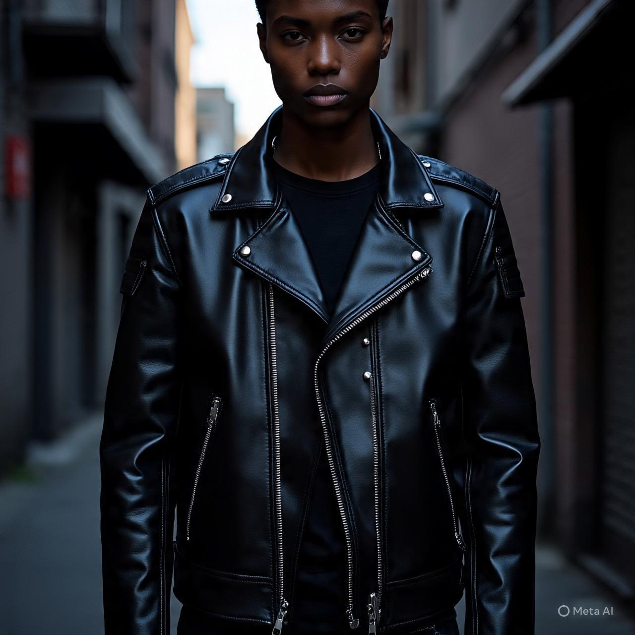 Black Leather Biker Jacket