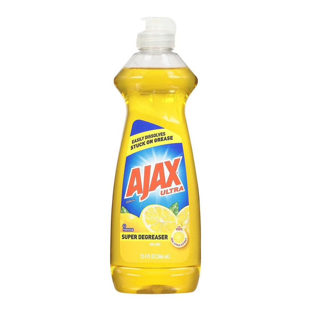 Ajax Ultra Super Degreaser Liquid Dish Soap, Lemon, 12.4 Oz..
