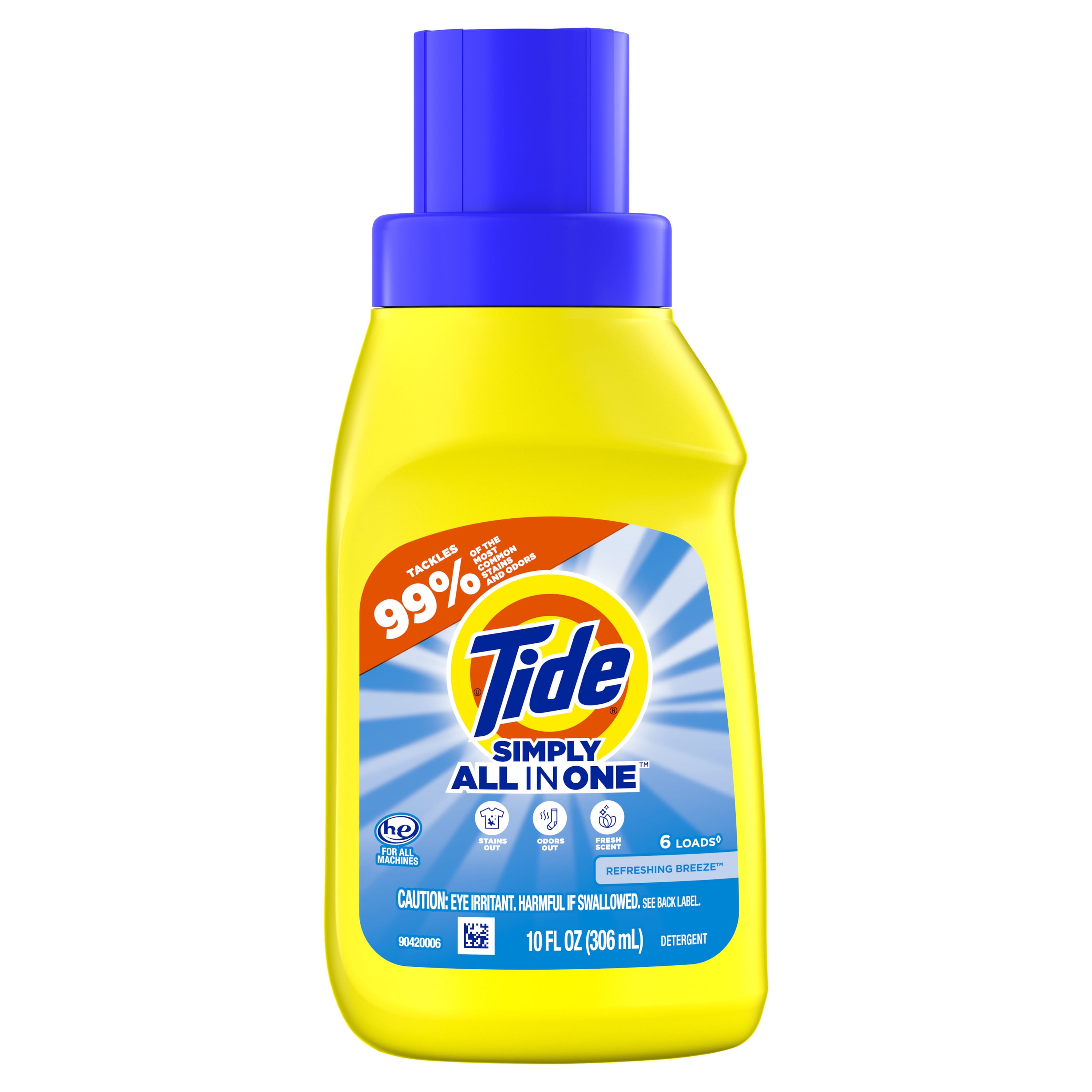 Tide Simply Clean & Fresh Liquid Laundry Detergent, Refreshing Breeze, 6 Loads, 10 fl oz