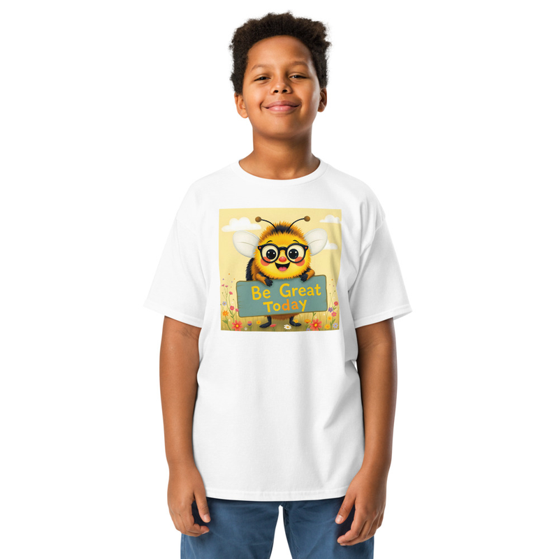 Bee Happy Slogan Youth classic tee