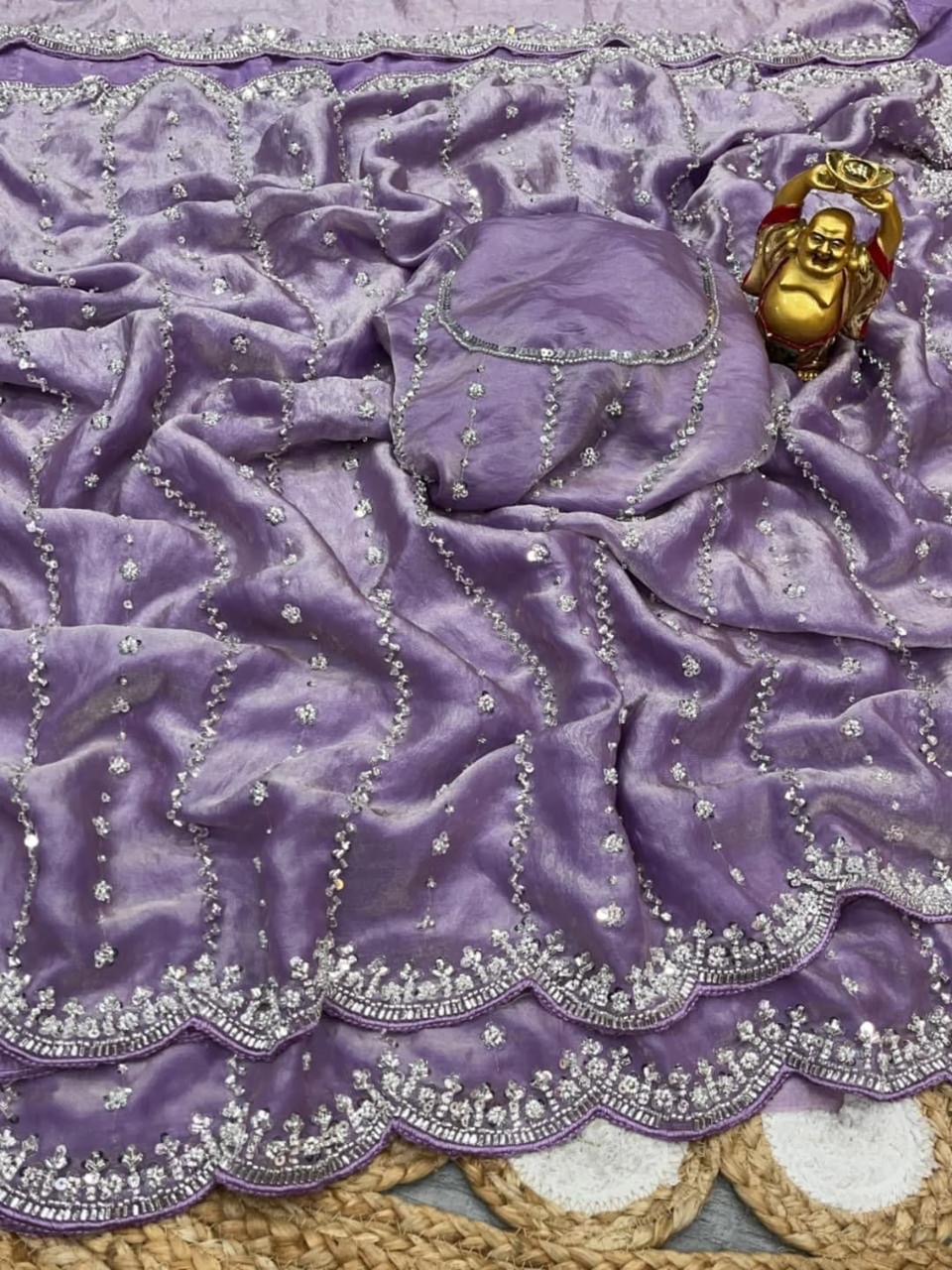 Space silk with all over beedswork 