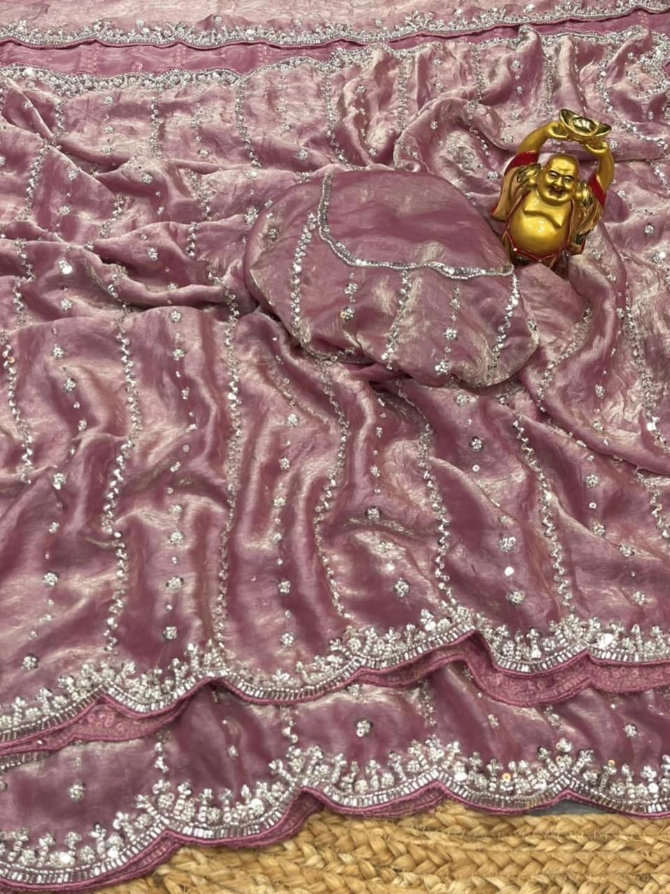 Space silk with all over beedswork 