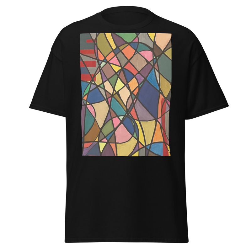 Unisex classic tee with my original painting of redblock abstract.