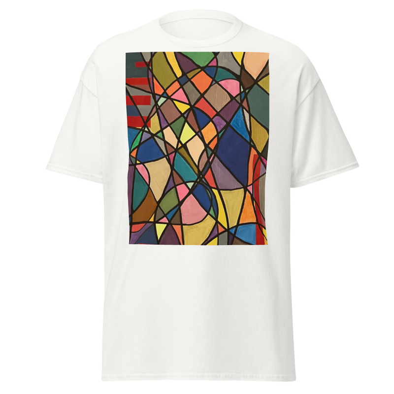 Unisex classic tee with my original painting of redblock abstract.