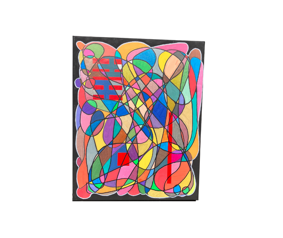 Origonal Abstract Geometric Art Painting on 16x24 canvas