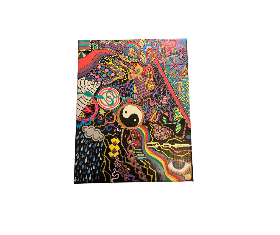 Psychedelic Abstract 11x14 on canvas