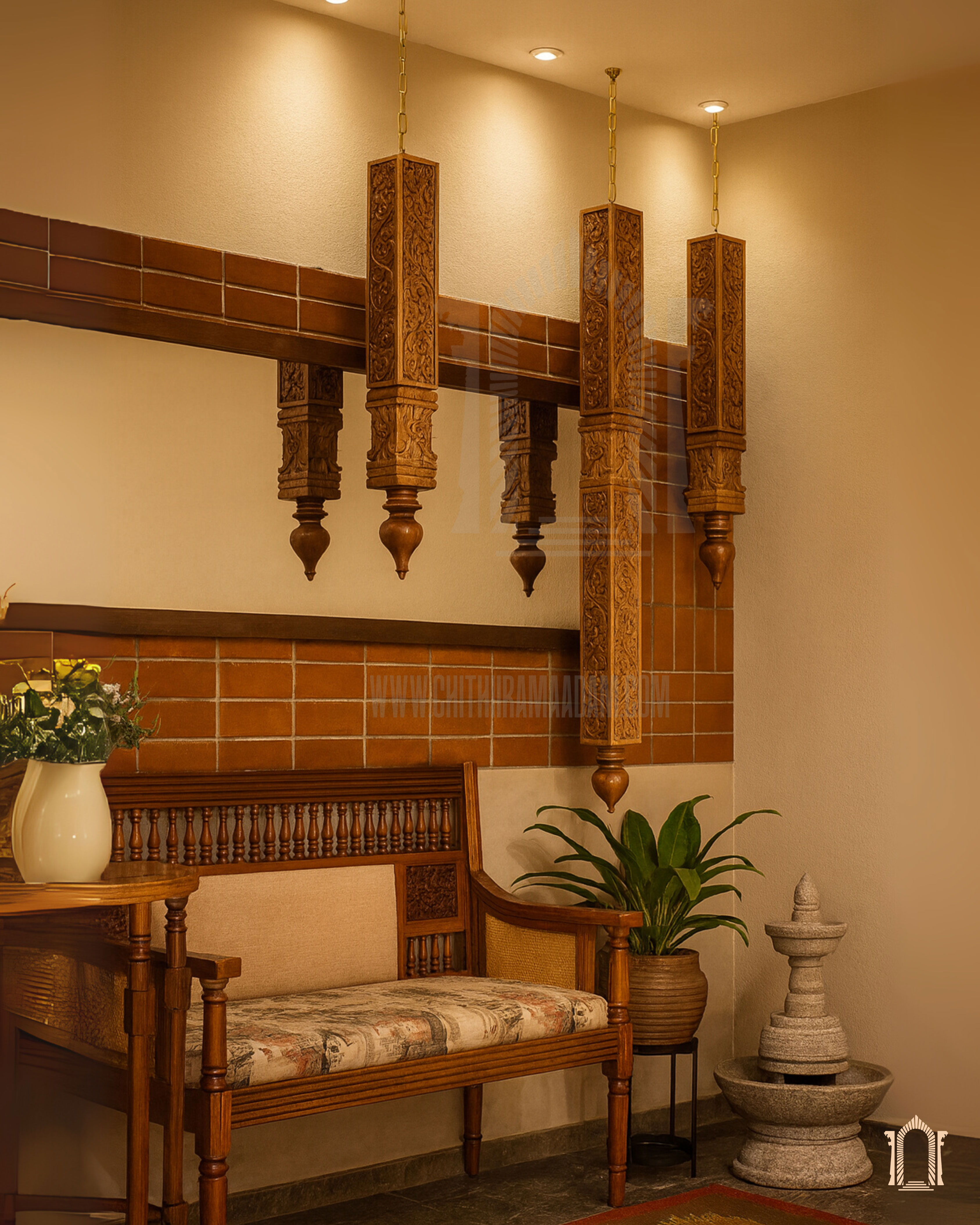 Carved Wooden Pillar Hangings