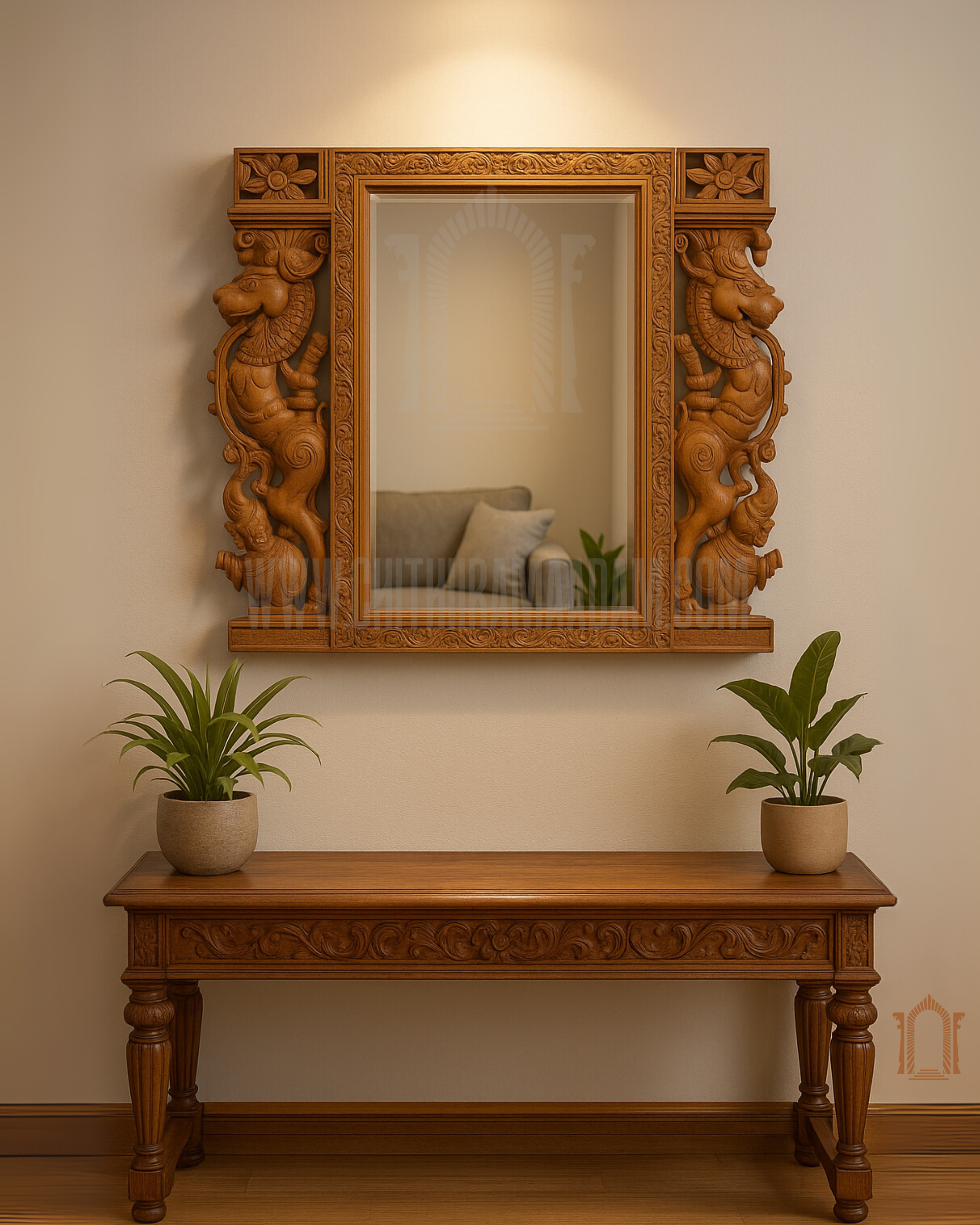 Chettinad Yali Mirror Frame