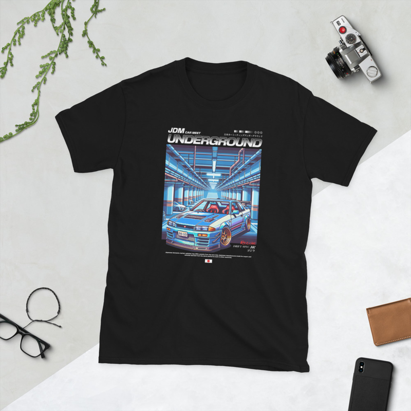 JDM Underground Car Meet T-Shirt Skyline Drift Spec Streetwear Tee Retro Japan Racing Graphic