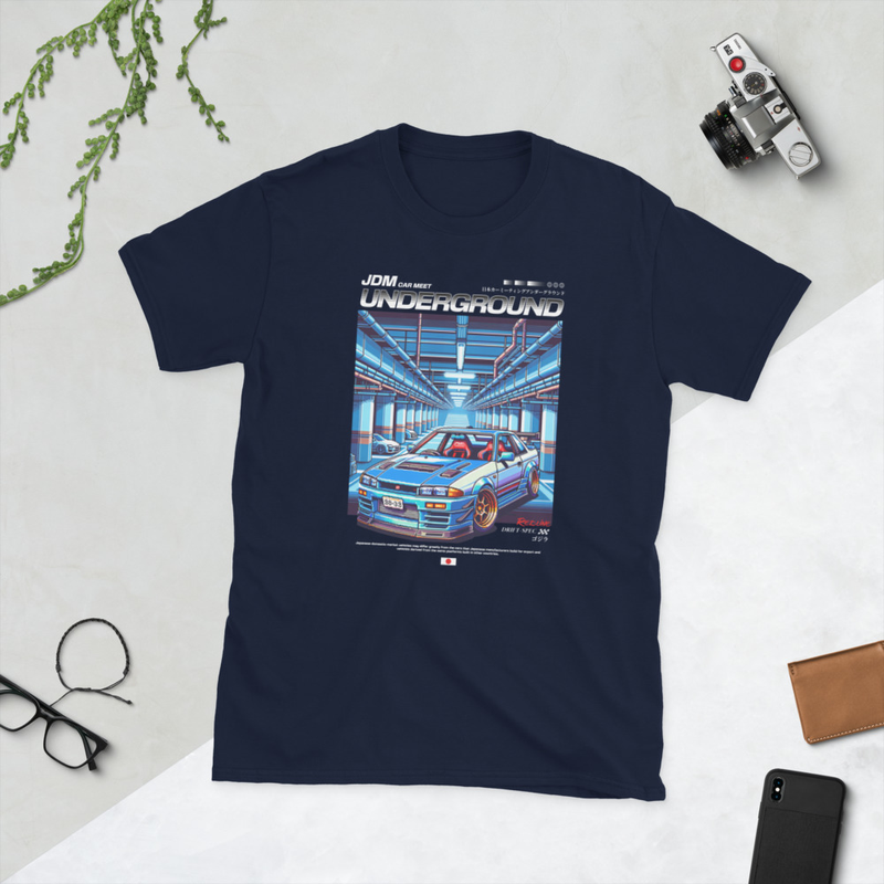 JDM Underground Car Meet T-Shirt Skyline Drift Spec Streetwear Tee Retro Japan Racing Graphic