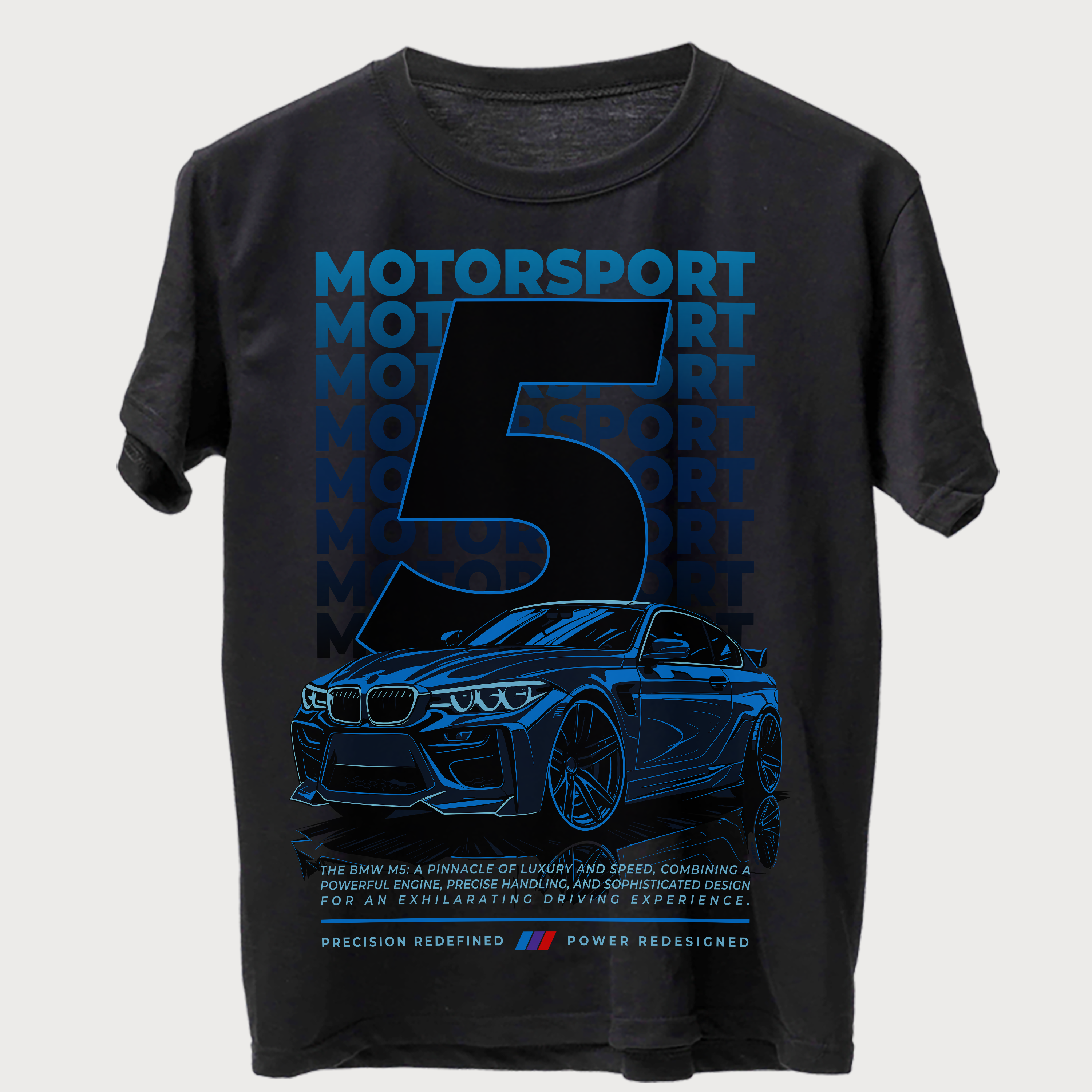BMW M5 Motorsport Graphic T Shirt JDM Car Meet Racing Streetwear Black Tee