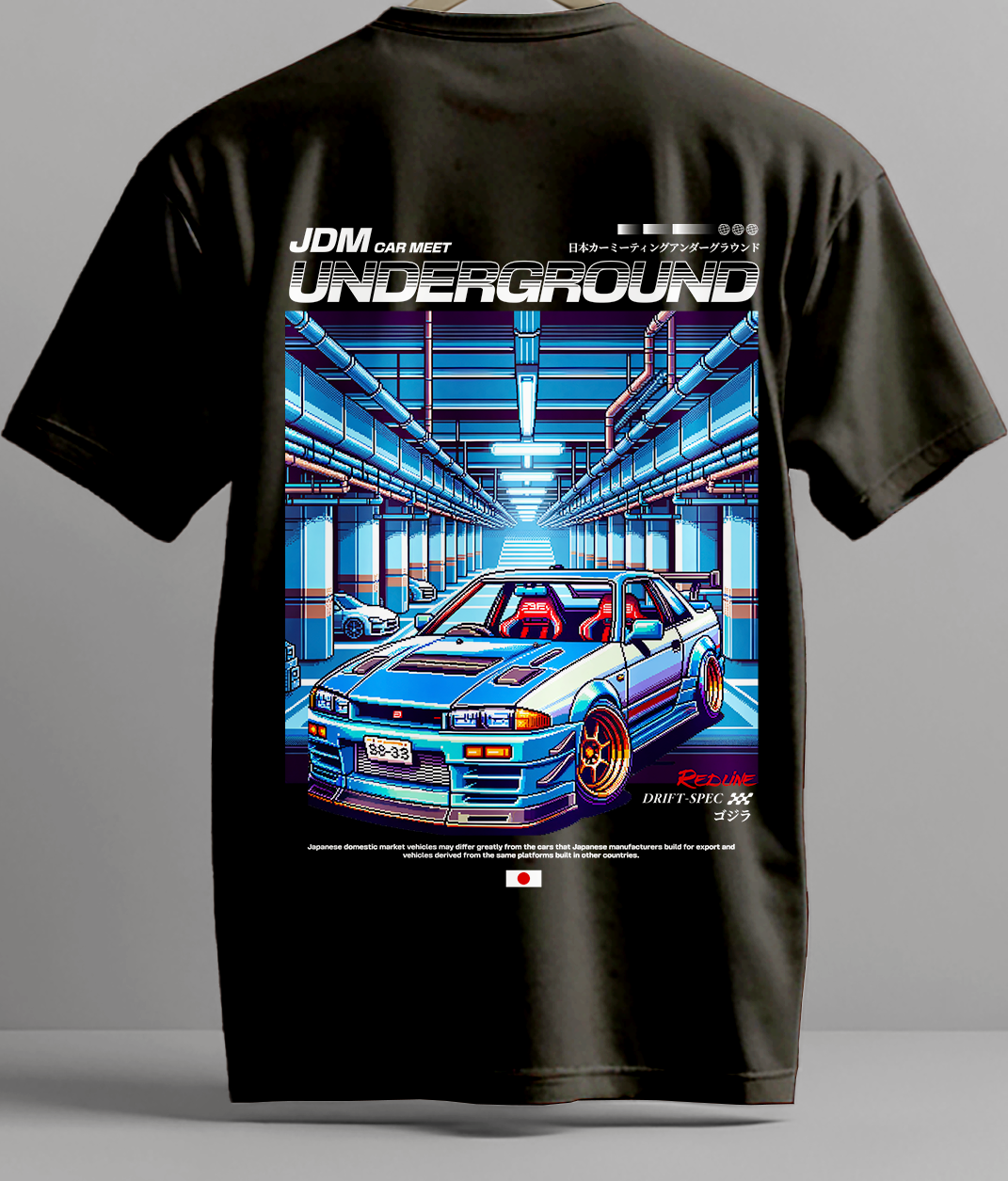 JDM Car Meet Underground Graphic T Shirt Japanese Drift Racing Streetwear Tee