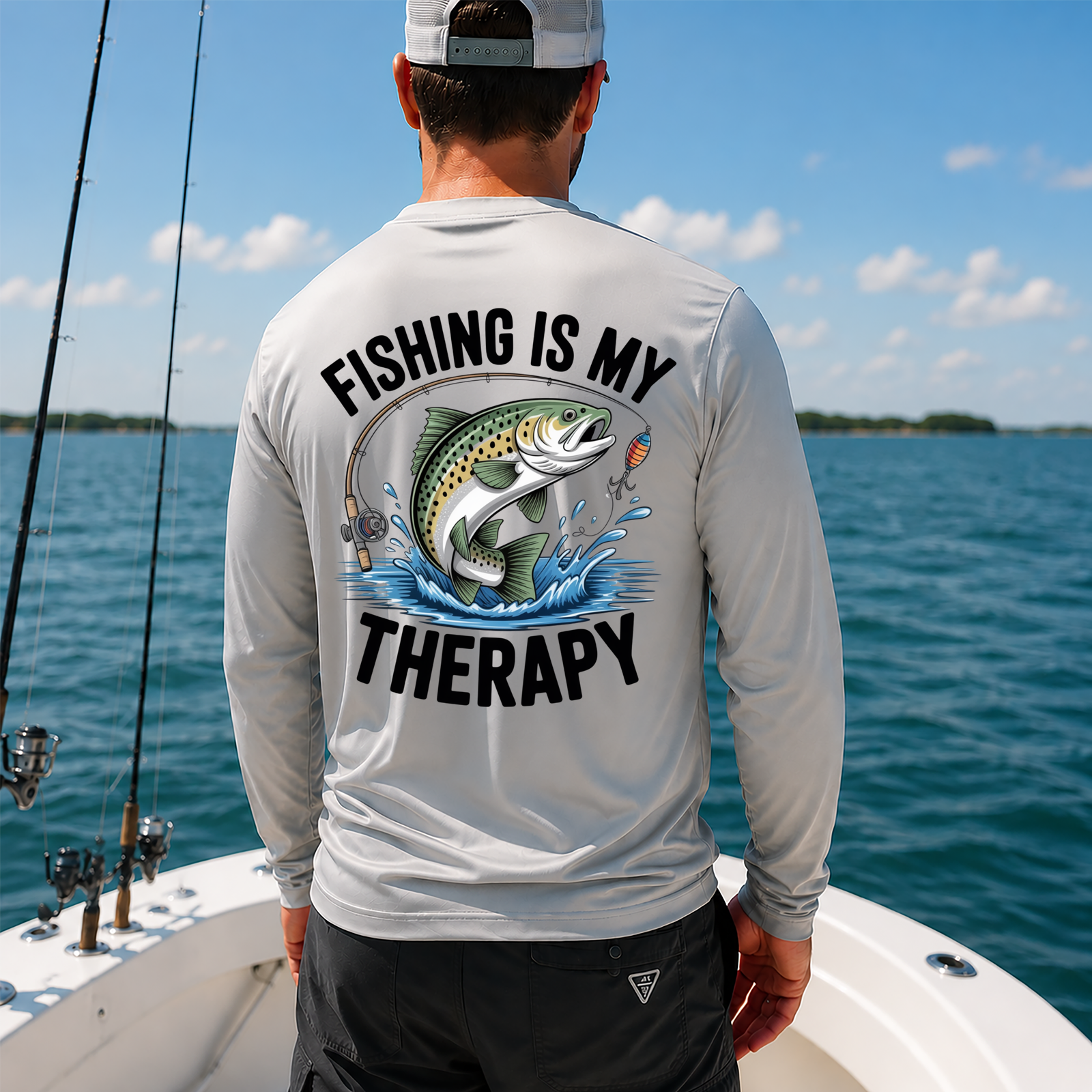 Fishing Is My Therapy Bass Fishing Performance Shirt | Vexury