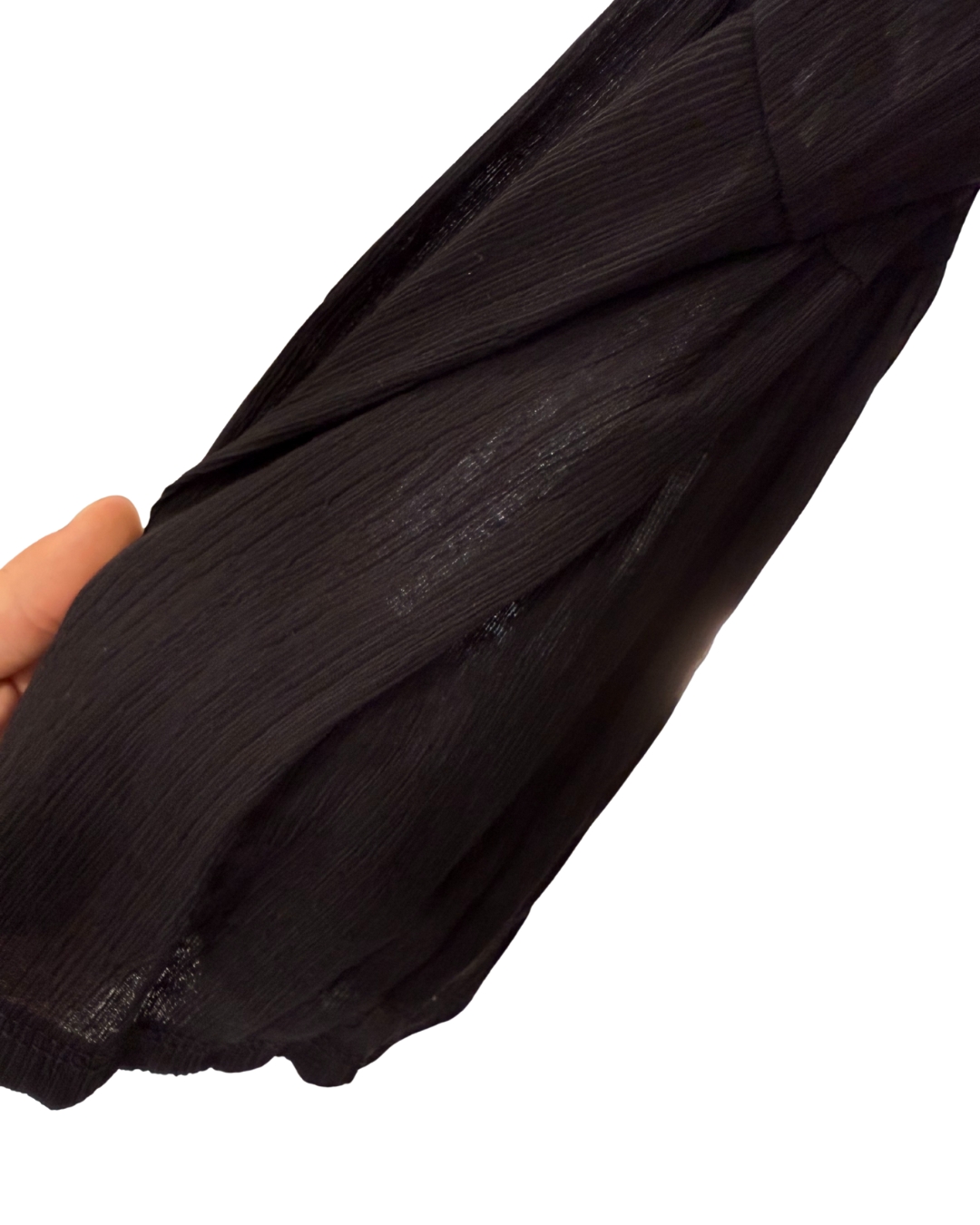 Maglia a maniche lunghe in Chiffon nero