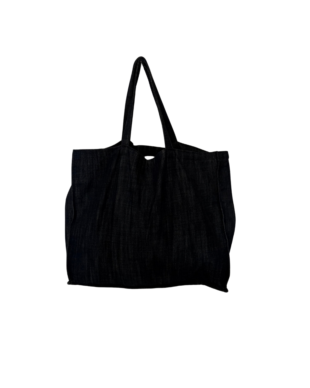 Borsa tote in denim con cuore dorato. Fatta a mano