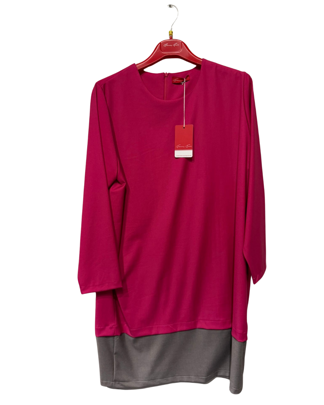 Abito casual rosa e grigio