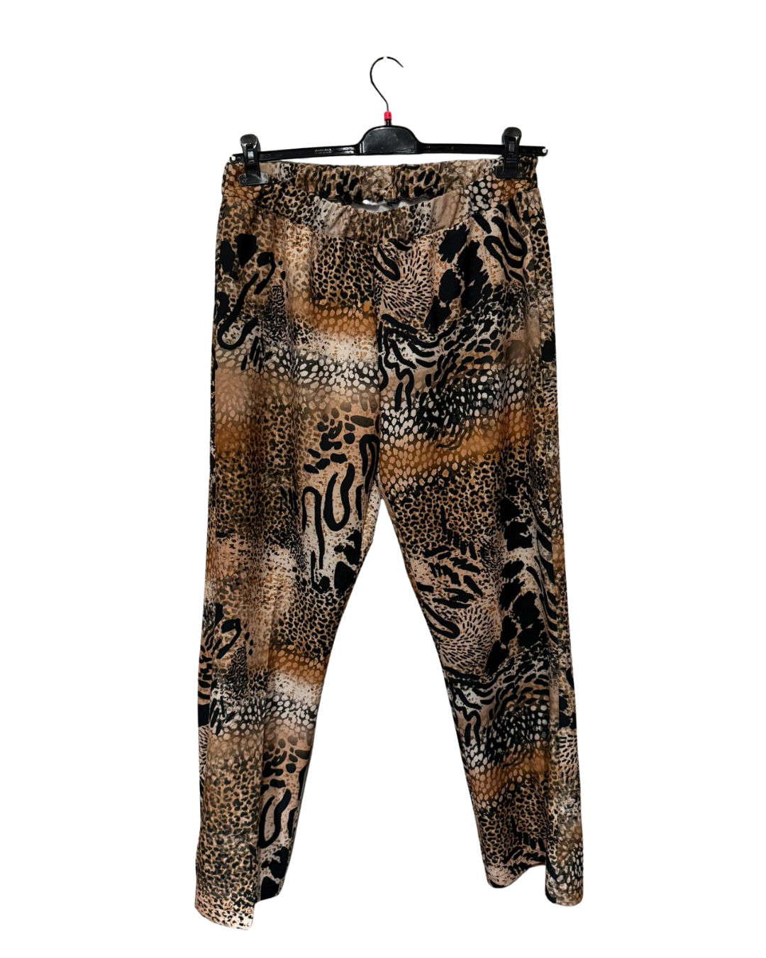 Pantaloni con motivo esotico-leopardato