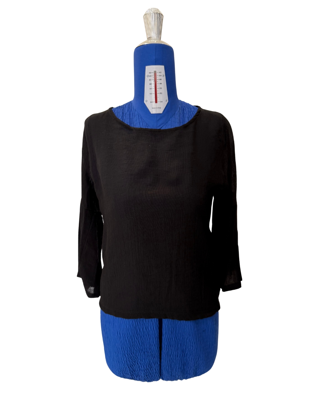 Maglia a maniche lunghe in Chiffon nero