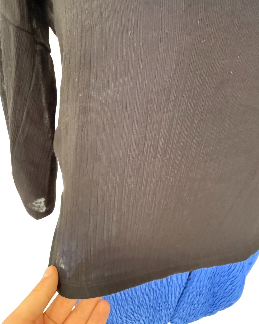 Maglia a maniche lunghe in Chiffon nero