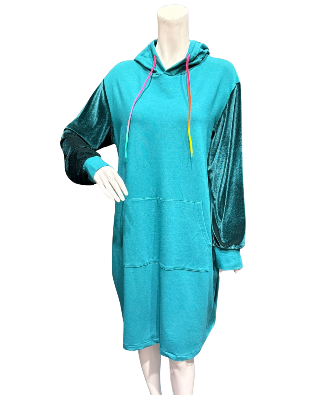 Abito-Felpa color Teal