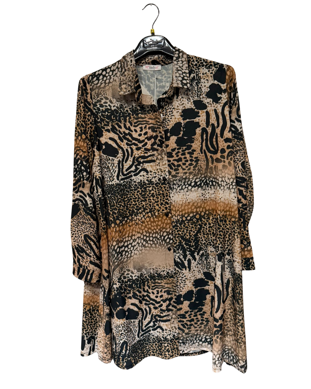 Vestito versatile con motivo animalier-leopardato