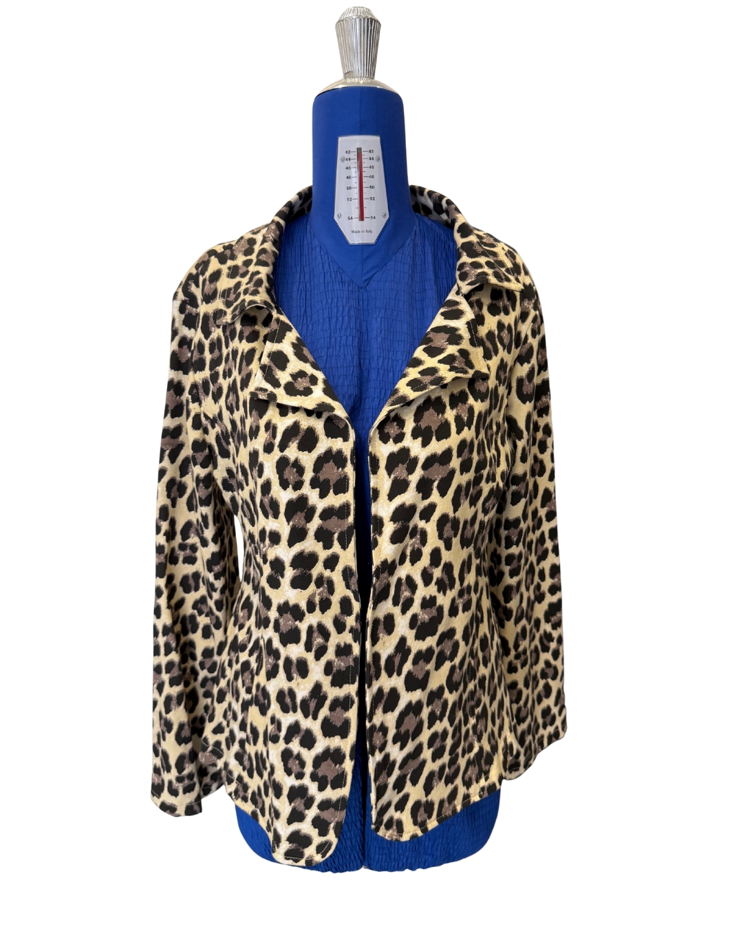 Giacca leopardata in Tessuto Elastico fatta a mano