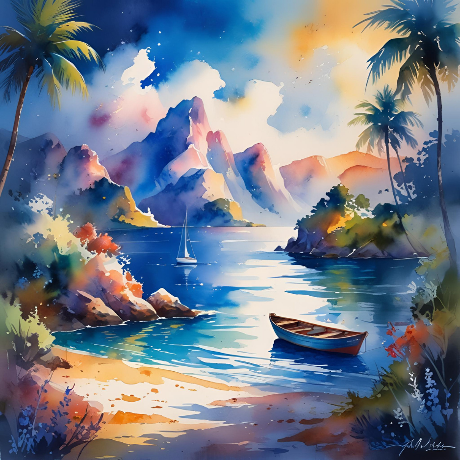 AI-generated 1x1 square art images