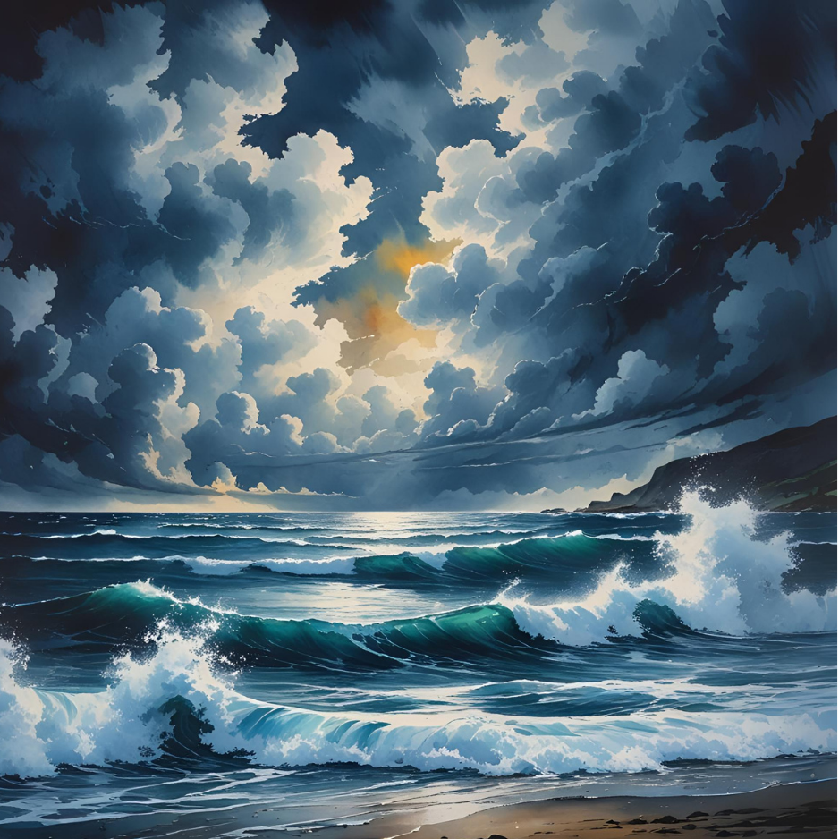 AI-generated 1x1 square art images