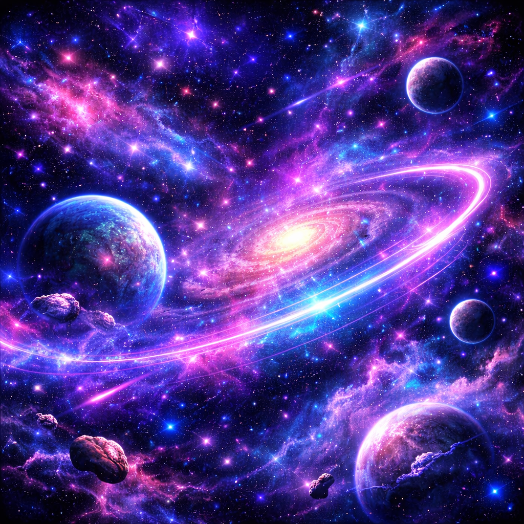 Galaxy/Space Wallpaper (1024 × 1024) — Instant Download