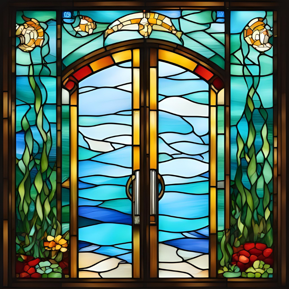 Download 1x1 square AI-designed storefront door