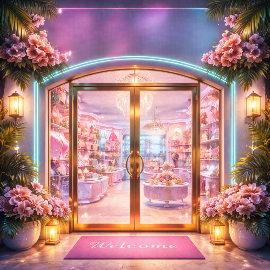 Download 1x1 square AI-designed storefront door